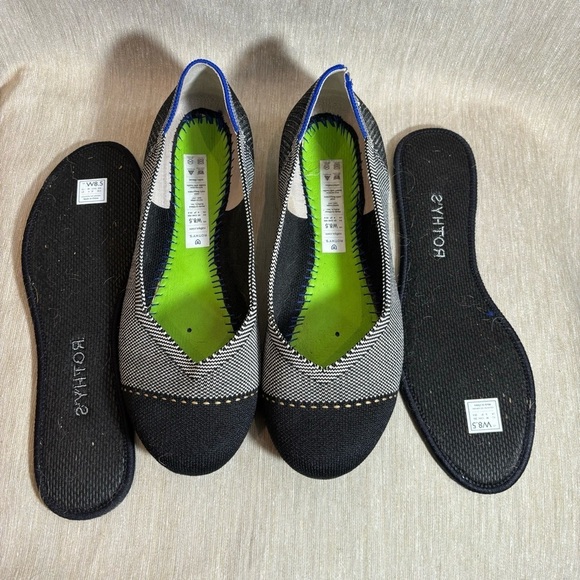 ROTHY’S SZ 8.5 The Flat Grey Mist Cap Toe Slip On Ballet Flats Shoes - Picture 6 of 11